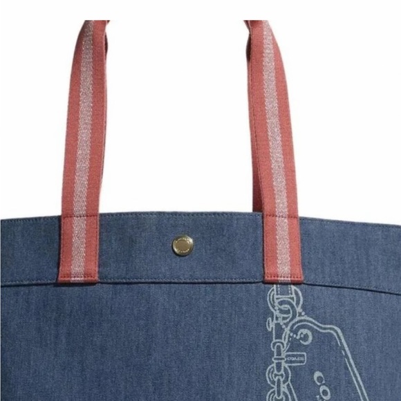 NWT AUTHENTIC COACH DENIM TOTE - Picture 7 of 9